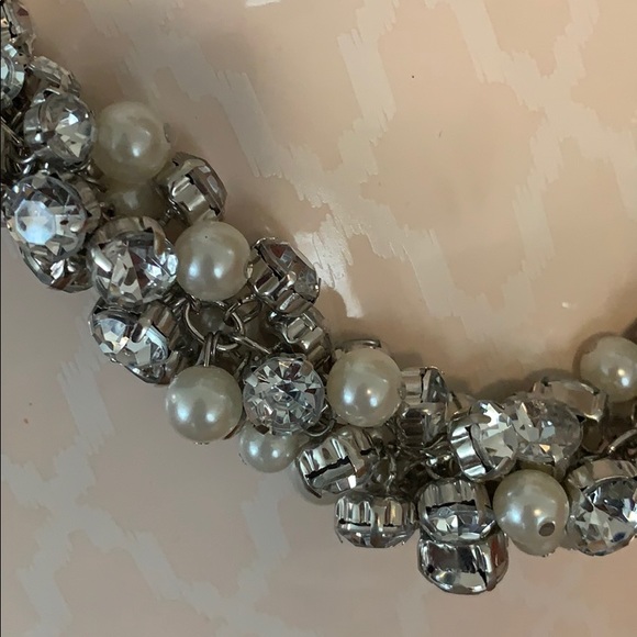Heiress 17”-20” Pearl & Rhinestone Charm Necklace - Picture 2 of 5